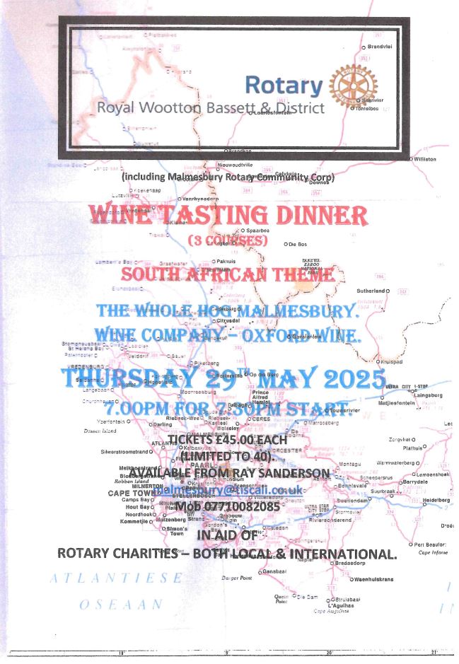 Royal Wootton Bassett & District Rotary - Wine Tasting Dinner